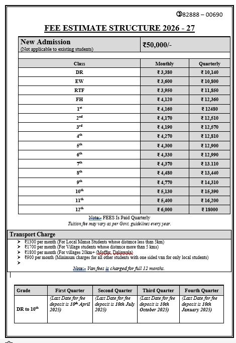 fees structure 26-27